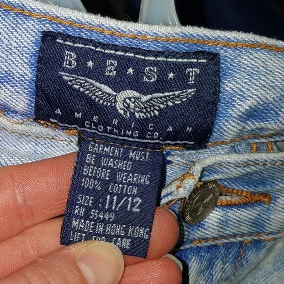 VTG Best American Clothing Co Stone Washed Shorts Size 11/12 - Picture 4 of 7